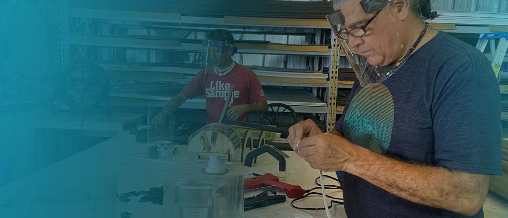 face shields by Maui Plexiglass in Hawaii